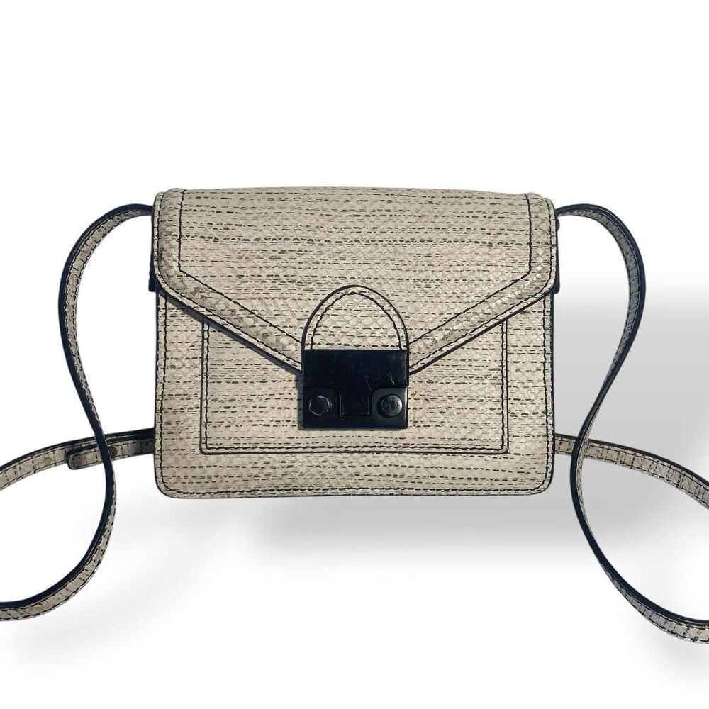 Loeffler Randall Belt Bag Shoulder Bag Envelope Clutch Purse Grey Black Small